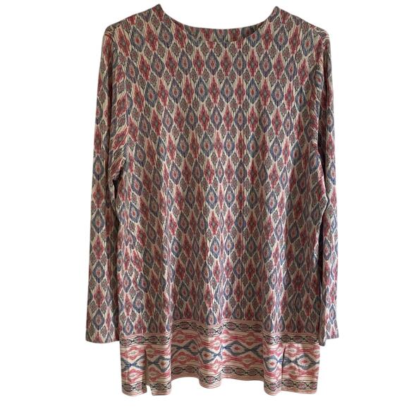 J. Jill Multicolor Geometric Long Sleeve Top - Picture 1 of 3